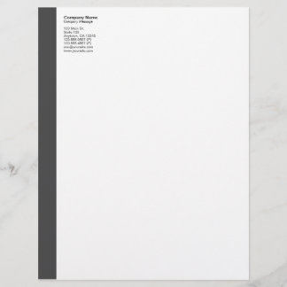 En-tête de lettre gauche gris-foncé de barre