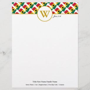 En-tête De Lettre GHANA Faux Gold Trim Mariage