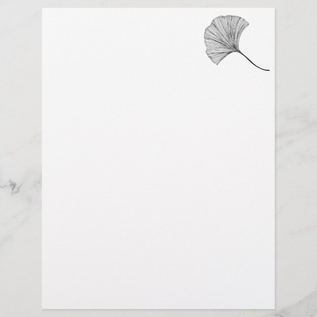En-tête De Lettre Ginkgo leaf line art Letterhead (Devant)