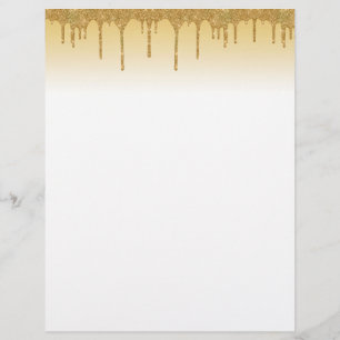 En-tête De Lettre Gold Parties scintillant Gold Ombre Letterhead