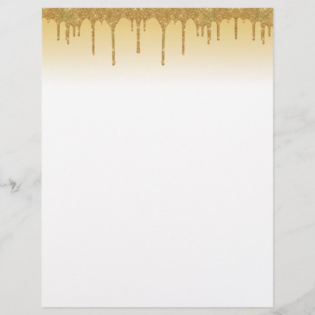En-tête De Lettre Gold Parties scintillant Gold Ombre Letterhead (Devant)