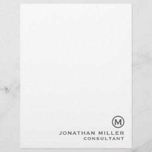 En-tête De Lettre Gray Simple Monogramme Nom typographique Titre