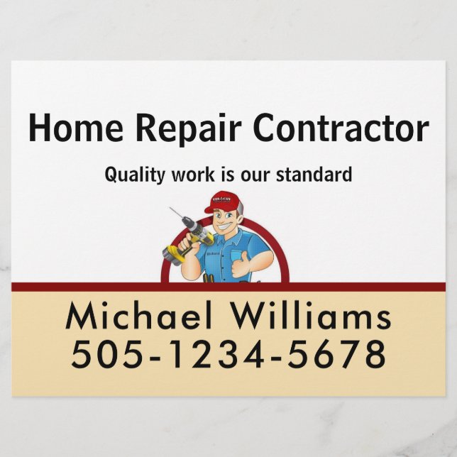 En-tête De Lettre Handyman Contractor Home Repair Advertise (Devant)
