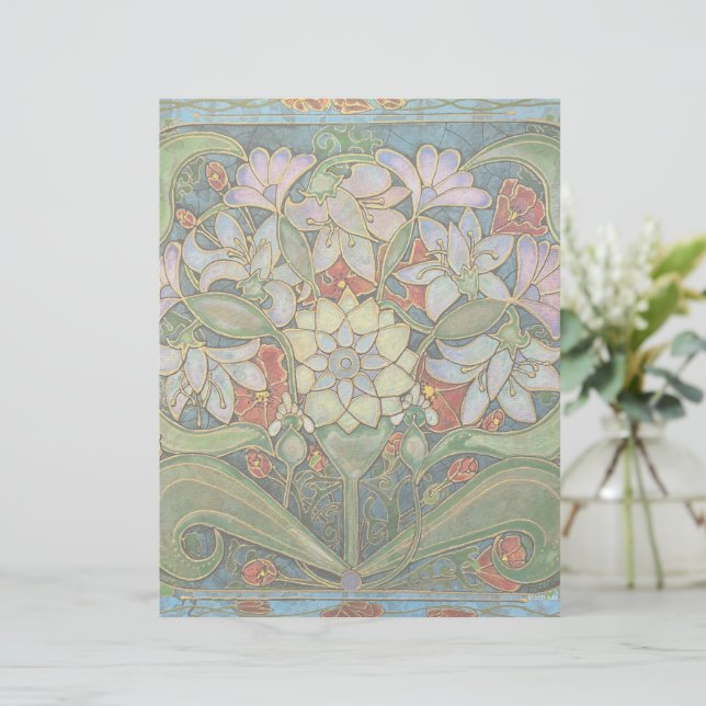 En-tête De Lettre Harmonie en fleurs (Debout devant)