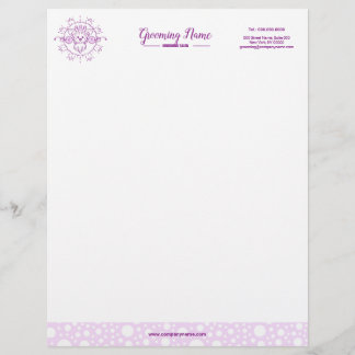 En-tête De Lettre Illustration de chien de dessin pour le toilettage