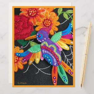 En-tête De Lettre Image festive de colibri de mon travail en feutre