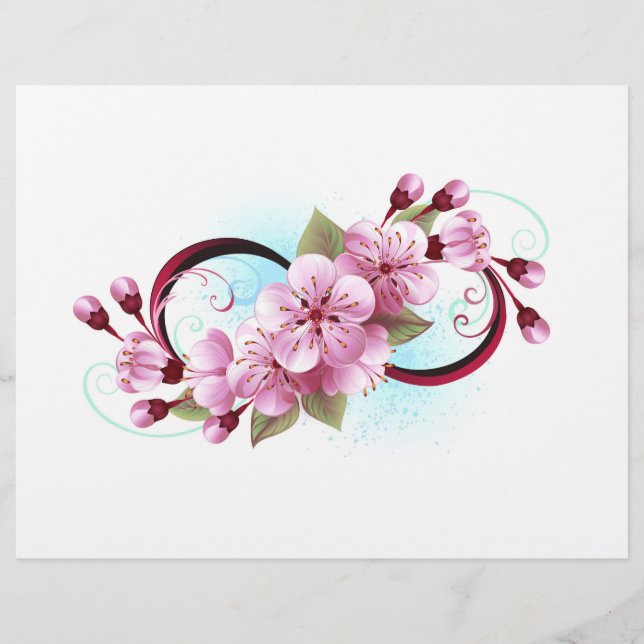 En-tête De Lettre Infinité avec les fleurs Sakura (Devant)