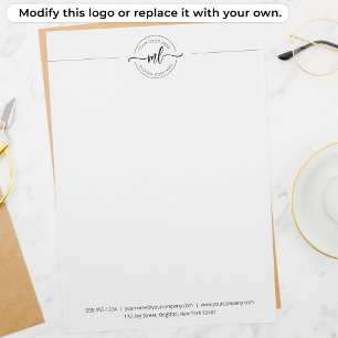 En-tête De Lettre Initiales de monogramme de script de logo d'entrep
