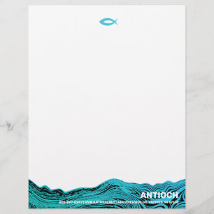 En-tête De Lettre Jésus Poisson Eaux Vives