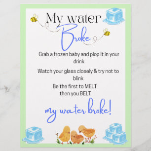 En-tête De Lettre Jeu de baby shower pour la perte des eaux
