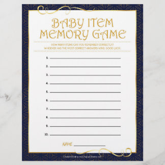 En-tête De Lettre Jeu de mémoire pour bébé [Bleu doré]