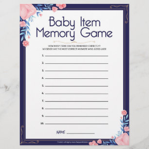 En-tête De Lettre Jeu de mémoire pour bébé [cadre floral]