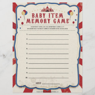 En-tête De Lettre Jeu de mémoire pour bébé [Thème de cirque]