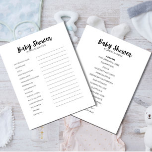 En-tête De Lettre Jeu de mots mêlés pour Baby Shower