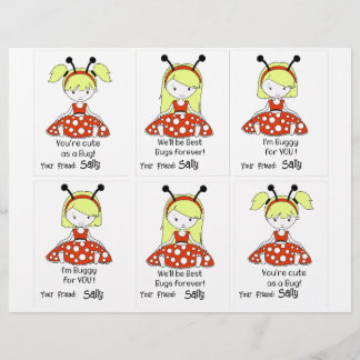 En-tête De Lettre Ladybug Class Cards 6 Personnaliser le nom