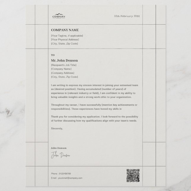 En-tête De Lettre Lettre d'affaires créative avec conception d'en-tê (Devant)