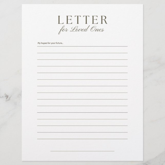 En-tête De Lettre Lettre de fin de vie aux proches (Devant)