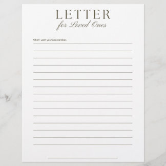 En-tête De Lettre Lettre de fin de vie aux proches