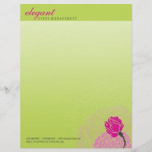 En-tête De Lettre LETTRE FLORALE STYLISÉE EN TÊTE :: rose élégant 6