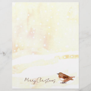 En-tête De Lettre LETTRE Joyeuse DE Noël Oiseau de neige