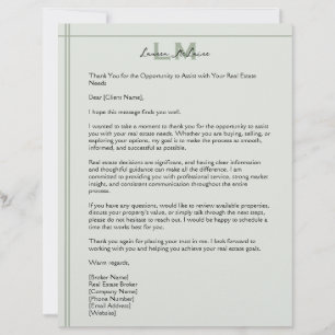 En-tête De Lettre Lettre personnalisée pour client de l'agent immobi