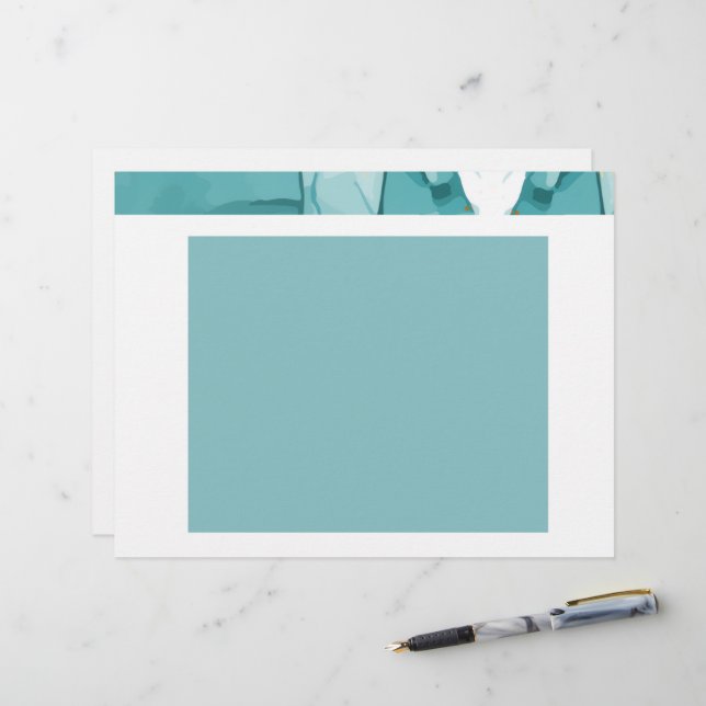 En-tête De Lettre Light Blue Marble Elegant Modern Pattern (Devant/Arrière en situation)