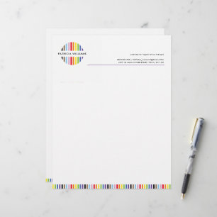 En-tête De Lettre logo à rayures MINIMALISTE MODERNE arc-en-ciel fie