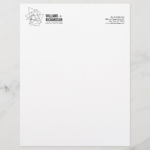 En-tête De Lettre Logo d'architecture géométrique Abstrait blanc/noi