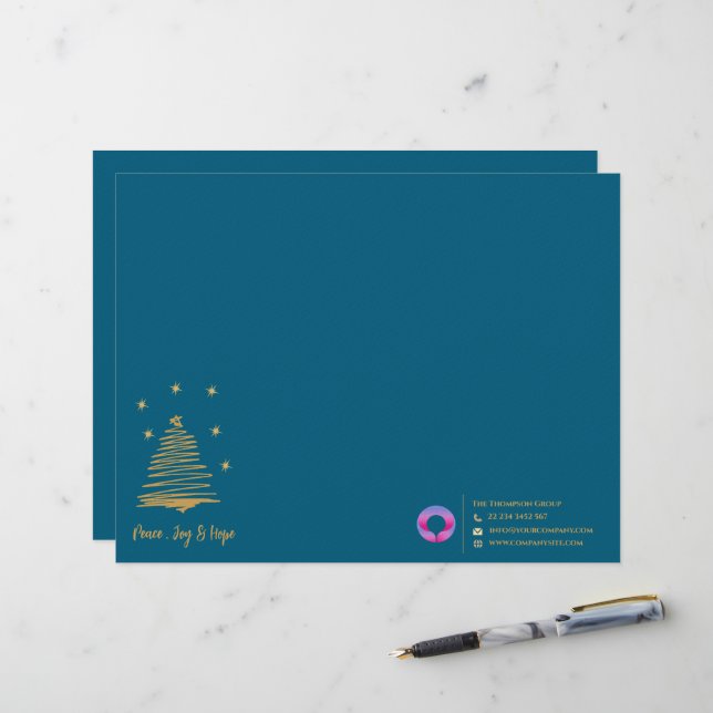 En-tête De Lettre Logo de l'entreprise Gold Stars Peace Joy Hope Com (Devant/Arrière en situation)