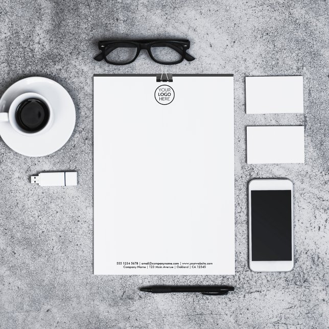 En-tête De Lettre Logo d'entreprise personnalisé minimal (Créateur téléchargé)