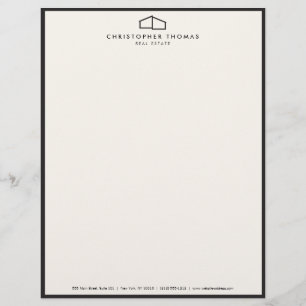 En-tête De Lettre Logo d'habitation moderne Immobilier, Réaliseur iv