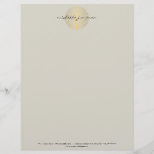 En-tête De Lettre Logo Elegant Gold Leaf sur Tan