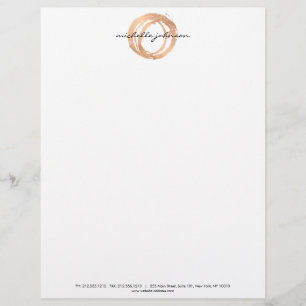 En-tête De Lettre Logo Luxe Faux Rose Gold Peint Cercle Designer