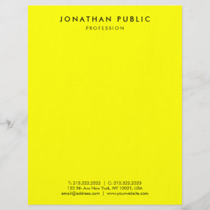En-tête De Lettre Lumineux brillant Néon Jaune Moderne Design simple