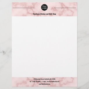 En-tête De Lettre Marbre rose Faux