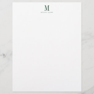 En-tête De Lettre Masculine Professionnel Monogramme Vert