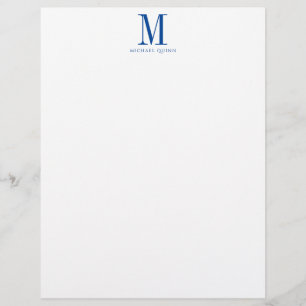 En-tête De Lettre Masculine ProfessionnelI Monogramme bleu