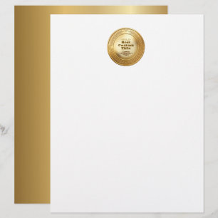En-tête De Lettre Médaille d'or réaliste 3D personnalisable et modif