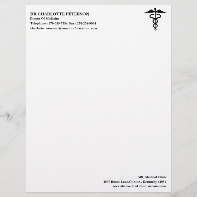 En-tête De Lettre Médecin simple moderne  (Devant)
