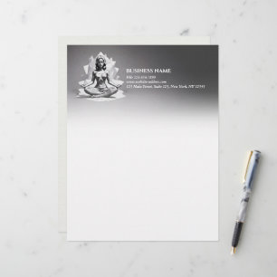 En-tête De Lettre Méditation Yoga Instructeur Reiki Master Low Poly