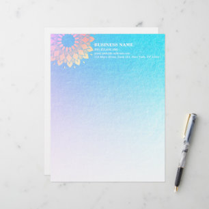 En-tête De Lettre Méditation Yoga Instructeur Rose Gold Foil Mandala