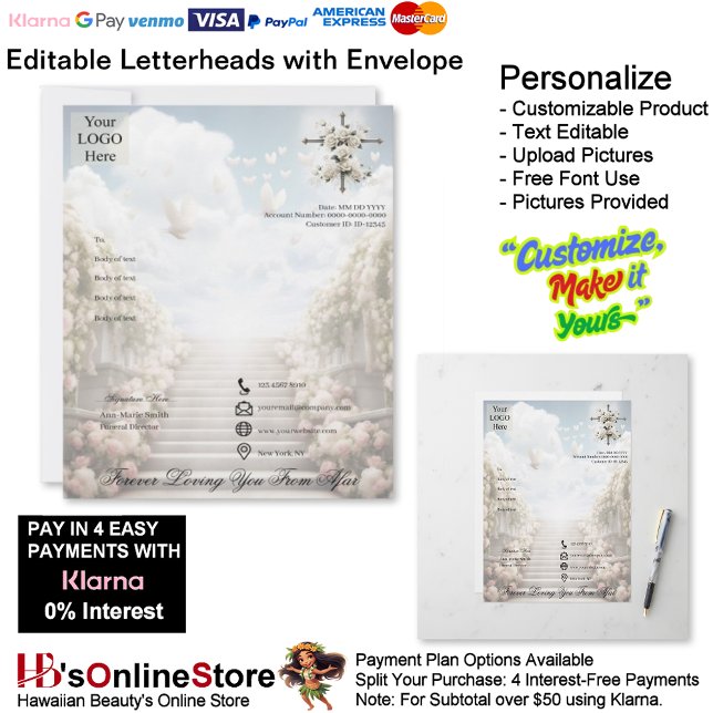 En-tête De Lettre Memorial Letterhead & Envelope Forever Loving You (Memorial Letterhead & Envelope Forever Loving You.)