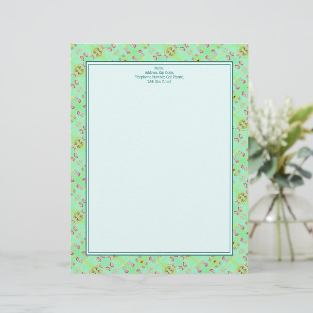 En-tête De Lettre Mini motif floral (Debout devant)