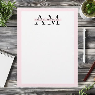 En-tête De Lettre Minimal Pastel rose initial et personnalisé