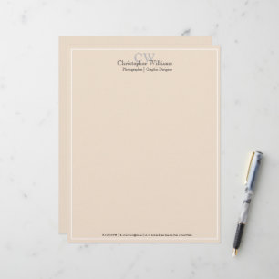 En-tête De Lettre Minimaliste Professionnel Beige