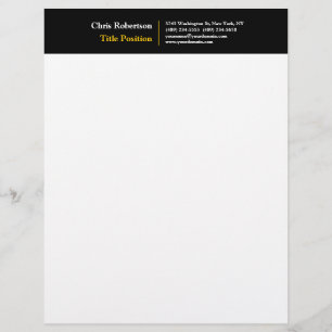 En-tête De Lettre Minminimaliste moderne et attractif noir jaune jau