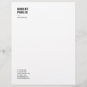En-tête De Lettre Modèle blanc élégant minimaliste professionnel