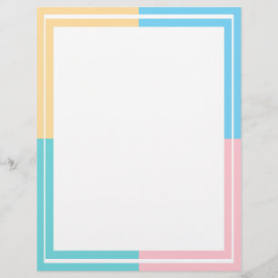 En-tête De Lettre Modèle blanc personnalisé rose jaune bleu