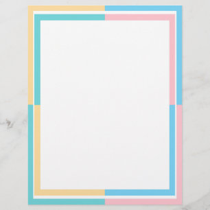 En-tête De Lettre Modèle blanc rose jaune bleu bleu personnalisé