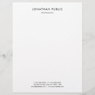 En-tête De Lettre Modèle de design simple et élégant en noir blanc